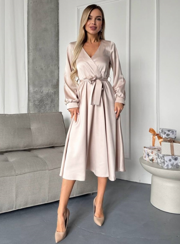 Шелковое платье миди ANA-A1706T17 Шелковое платье миди ANA-A1706T17