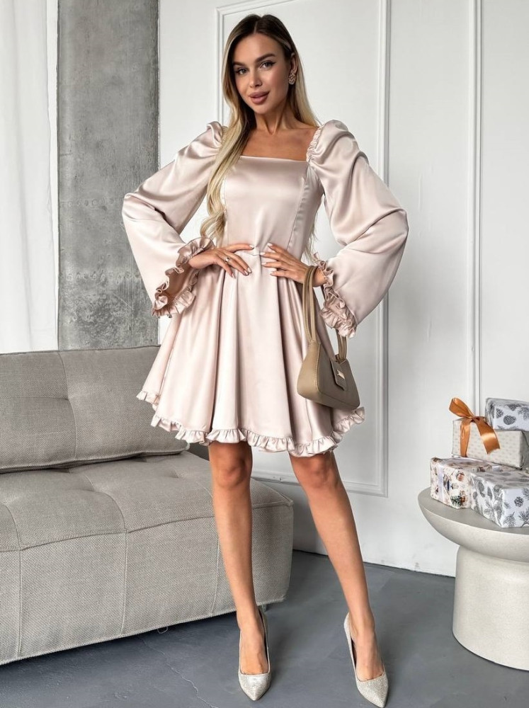 Короткое шелковое платье ANA-A1708T17 Короткое шелковое платье ANA-A1708T17