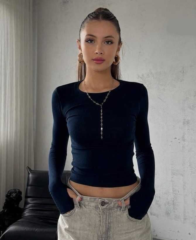 Базовый женский лонгслив DMP-R1595T170 Базовый женский лонгслив DMP-R1595T170