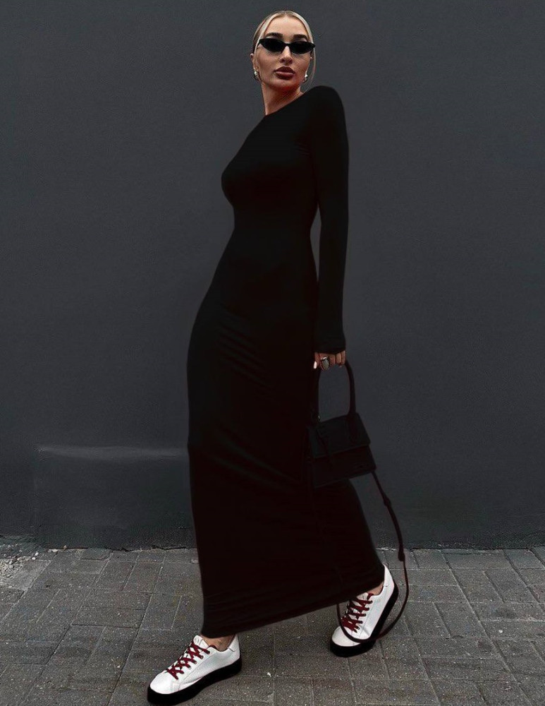 Базовое однотонное платье DMP-R1454T300 Базовое однотонное платье DMP-R1454T300