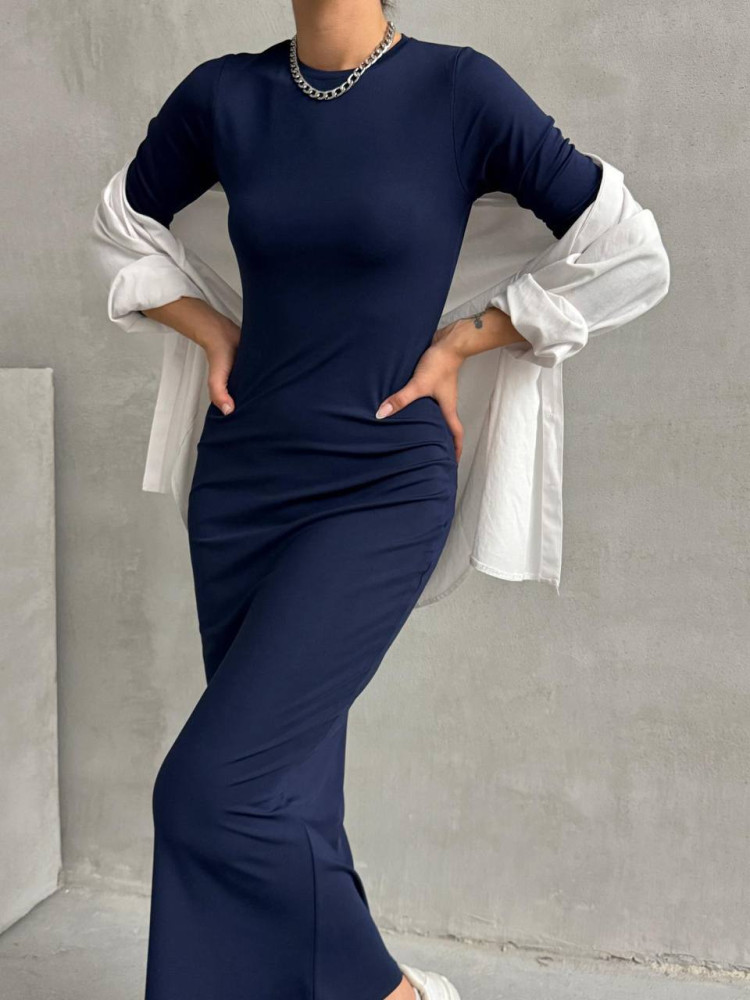 Базовое однотонное платье DMP-R1454T300 Базовое однотонное платье DMP-R1454T300