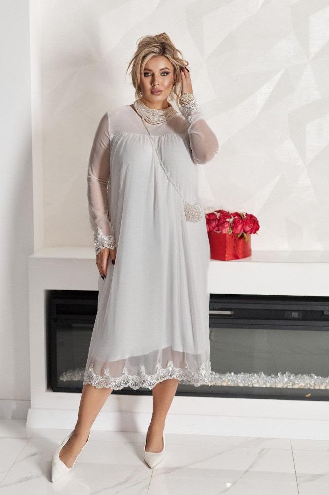 Платье с кружевом и жемчугом VOJ-A1042T850 Платье с кружевом и жемчугом VOJ-A1042T850