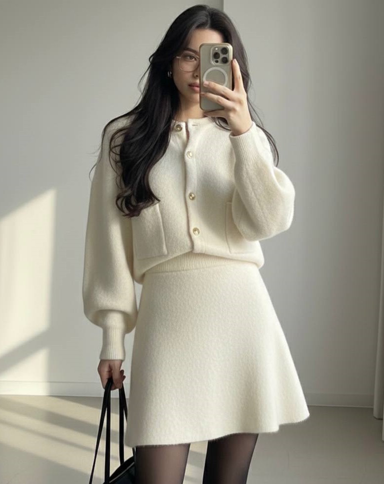 Стильный ангоровый костюм BRA-A281T749 Стильный ангоровый костюм BRA-A281T749