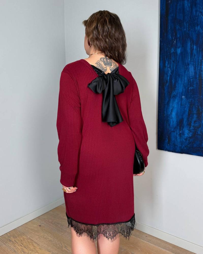 Велюровое платье с кружевом MA-N2157T550 Велюровое платье с кружевом MA-N2157T550