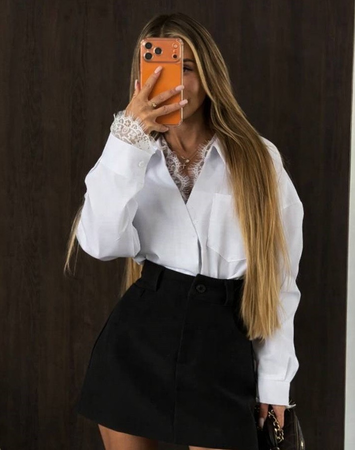 Стильная рубашка с кружевом IMMA-A446T430 Стильная рубашка с кружевом IMMA-A446T430