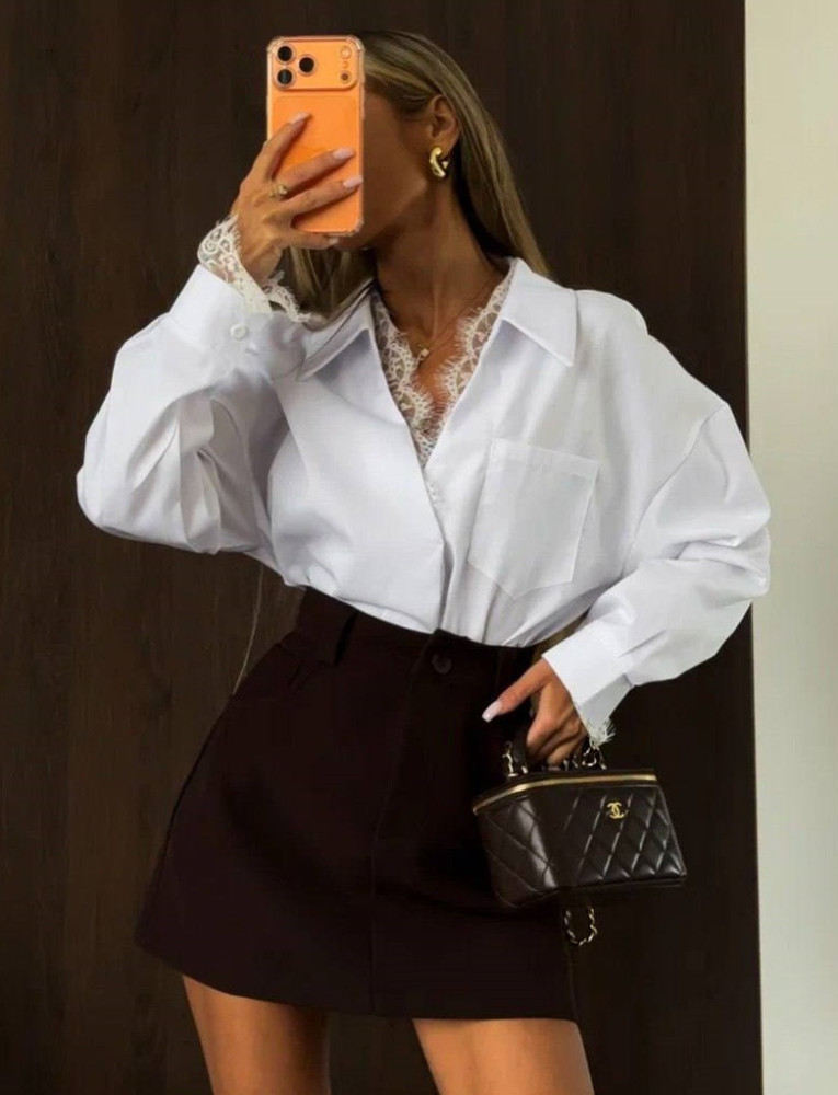 Стильная рубашка с кружевом IMMA-A446T430 Стильная рубашка с кружевом IMMA-A446T430