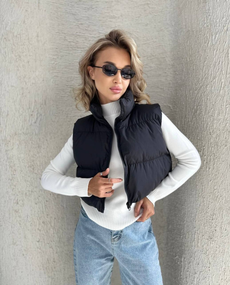 Укороченный жилет на синтепоне DMP-P4031T320 Укороченный жилет на синтепоне DMP-P4031T320