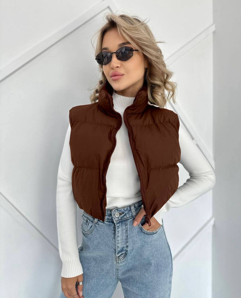 Укороченный жилет на синтепоне DMP-P4031T320 Укороченный жилет на синтепоне DMP-P4031T320