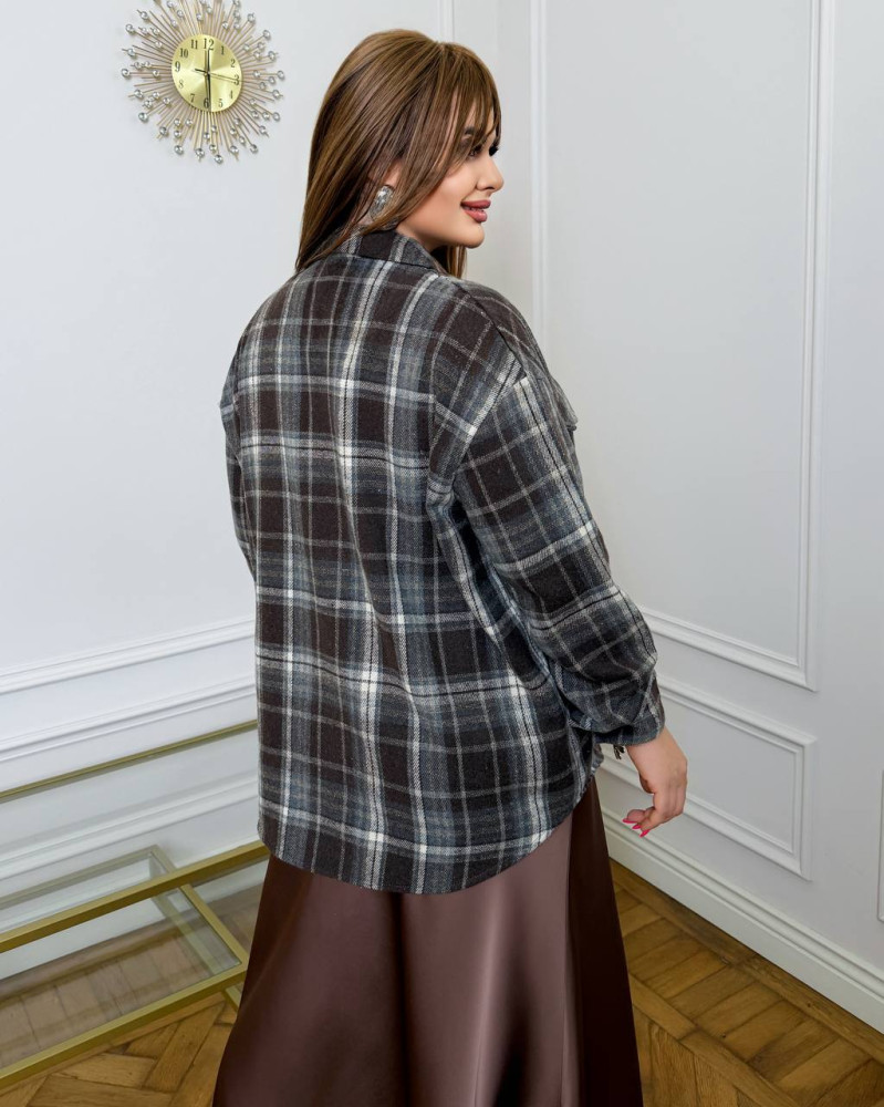 Байковая рубашка в клетку AB-A1850T14 Байковая рубашка в клетку AB-A1850T14