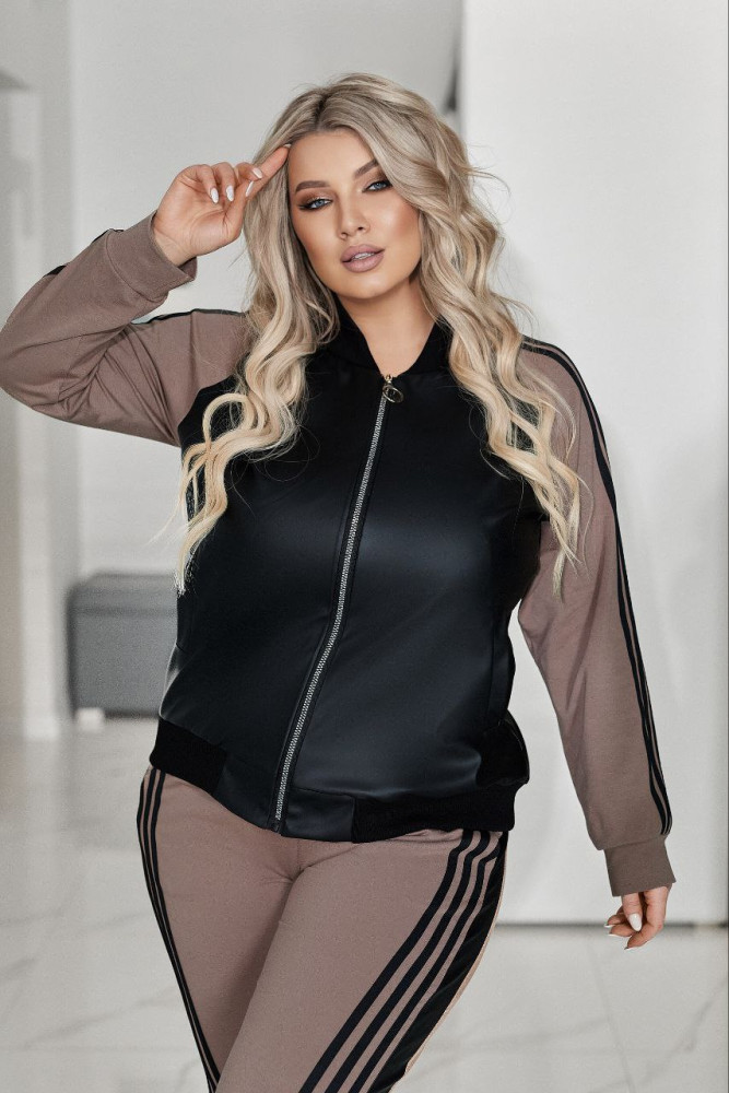 Кожаный бомбер с брюками VOJ-A339T750 Кожаный бомбер с брюками VOJ-A339T750