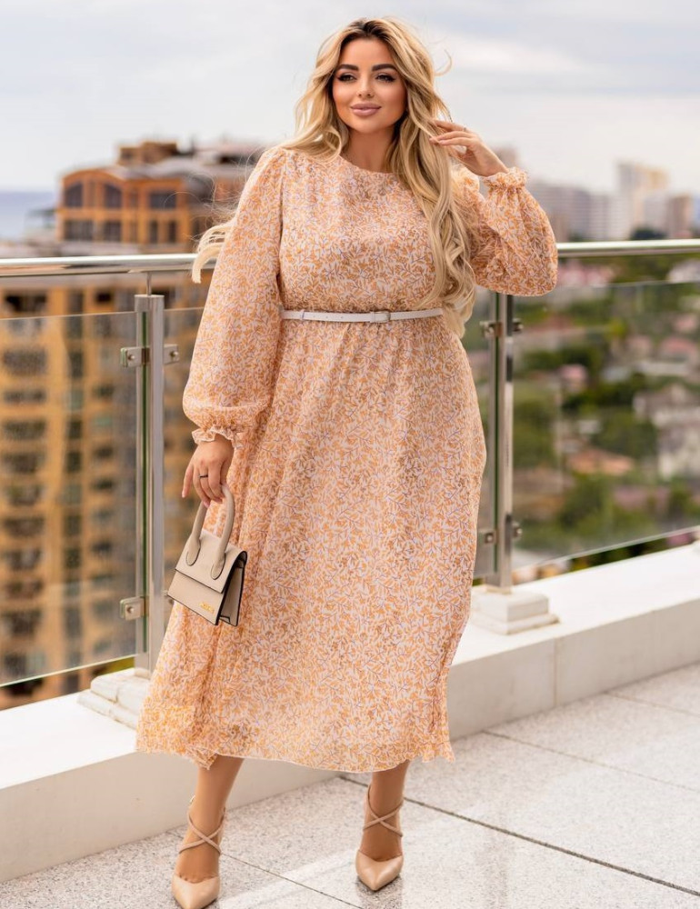 Длинное принтованное платье EY-A542.1T20B24 Длинное принтованное платье EY-A542.1T20B24