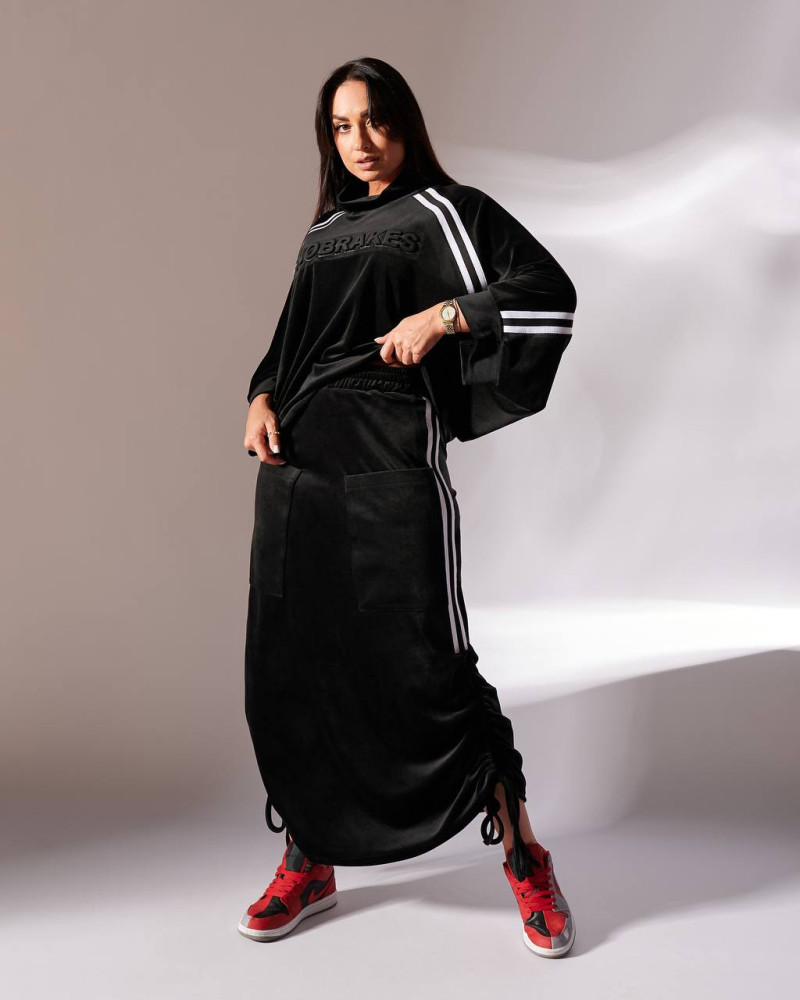 Велюровый костюм с юбкой IS-A013T950 Велюровый костюм с юбкой IS-A013T950