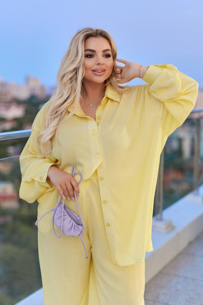 Костюм из гофрированного шелка EY-A717T20B23C28 Костюм из гофрированного шелка EY-A717T20B23C28