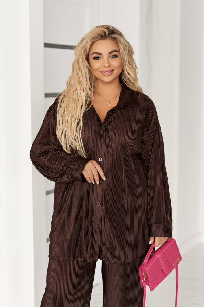 Костюм из гофрированного шелка EY-A717T20B23C28 Костюм из гофрированного шелка EY-A717T20B23C28