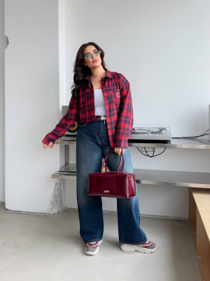 Женская рубашка в клетку GR-A05176T420