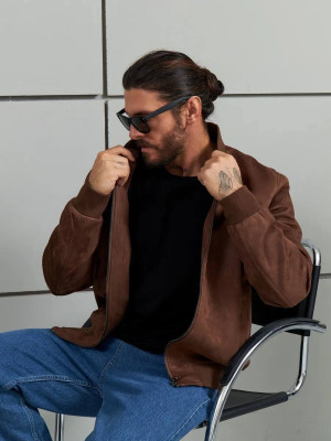 Чоловічий замшевий бомбер КС-А0499Т590