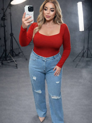 Стильное боди с декольте INS-A455T450