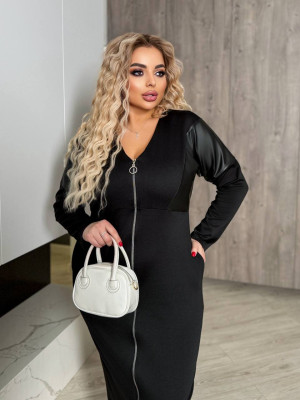 Длинное платье на молнии RED-A166T600