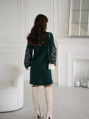Платье из двухсторонней ангоры с вышивкой KA-A7560T800