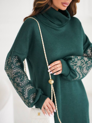 Платье из двухсторонней ангоры с вышивкой KA-A7560T800