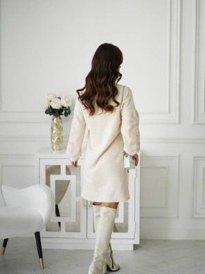 Платье из двухсторонней ангоры с вышивкой KA-A7560T800