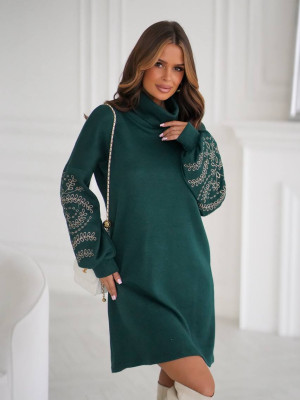 Платье из двухсторонней ангоры с вышивкой KA-A7560T800