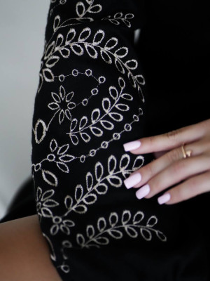 Платье из двухсторонней ангоры с вышивкой KA-A7560T800