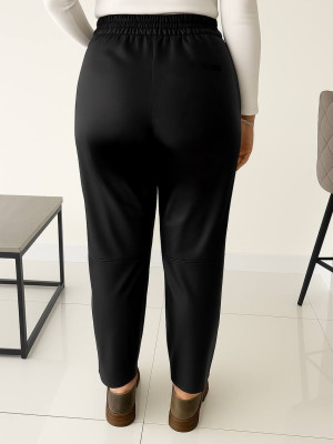 Кожаные брюки на велюре INS-A462T650