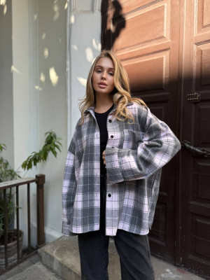Oversize рубашка из байки LUC-A1042T489