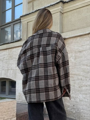 Oversize рубашка из байки LUC-A1042T489