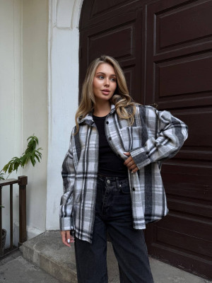Oversize рубашка из байки LUC-A1042T489