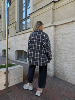 Oversize рубашка из байки LUC-A1042T489