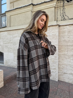 Oversize рубашка из байки LUC-A1042T489