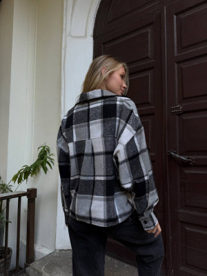 Укороченная oversize рубашка из байки LUC-A1043T469