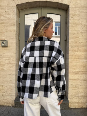 Укороченная oversize рубашка из байки LUC-A1043T469