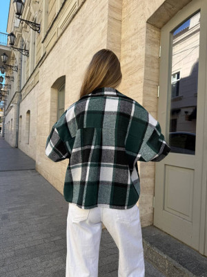 Укороченная oversize рубашка из байки LUC-A1043T469