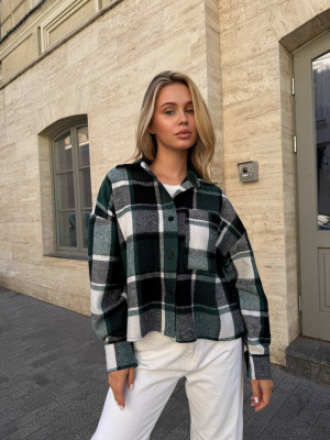Укороченная oversize рубашка из байки LUC-A1043T469