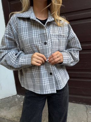 Укороченная oversize рубашка из байки LUC-A1043T469