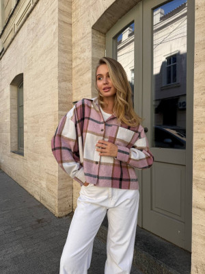 Укороченная oversize рубашка из байки LUC-A1043T469
