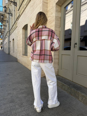 Укороченная oversize рубашка из байки LUC-A1043T469