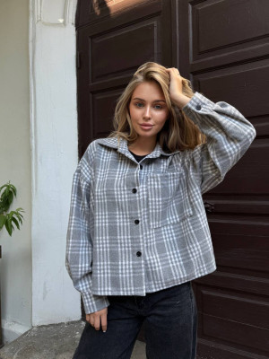 Укороченная oversize рубашка из байки LUC-A1043T469