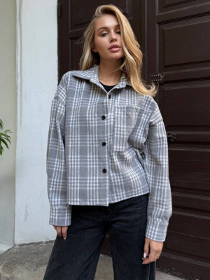 Укороченная oversize рубашка из байки LUC-A1043T469