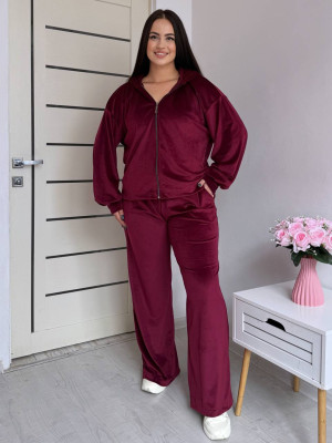 Велюровый оверсайз костюм PRA-A1338T690