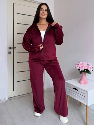 Велюровый оверсайз костюм PRA-A1338T690