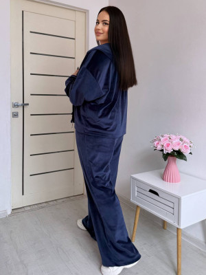 Велюровый оверсайз костюм PRA-A1338T690