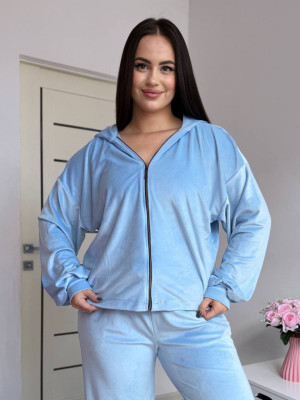 Велюровый оверсайз костюм PRA-A1338T690