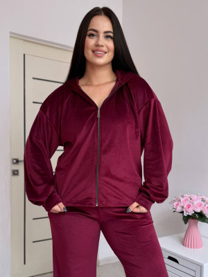 Велюровый оверсайз костюм PRA-A1338T690