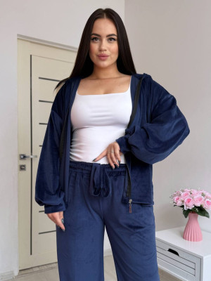 Велюровый оверсайз костюм PRA-A1338T690