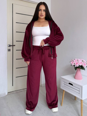 Велюровый оверсайз костюм PRA-A1338T690