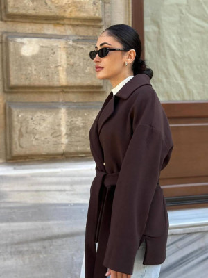 Элегантное полупальто с поясом KC-A0472T780